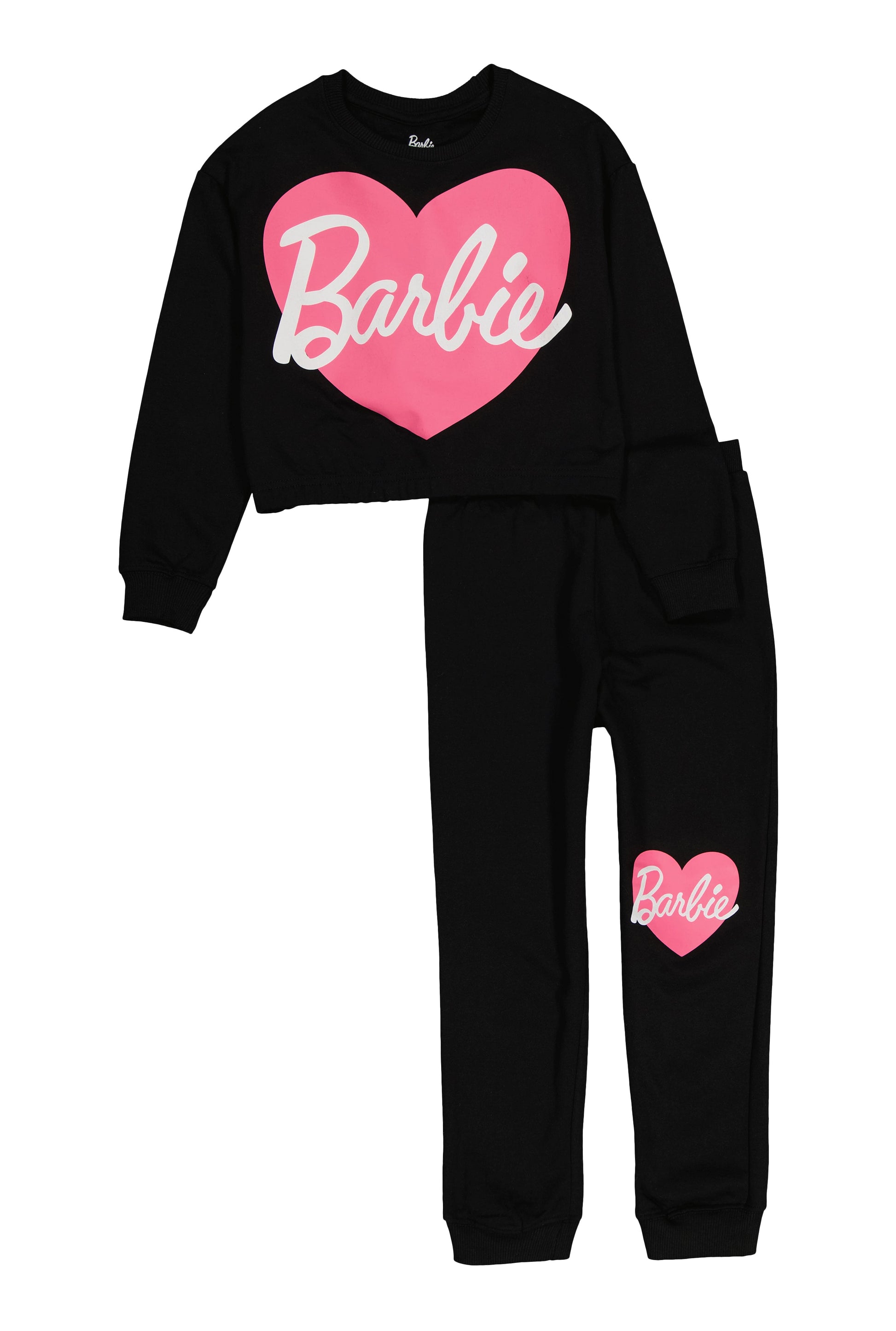 Girls Barbie Heart Graphic Sweatshirt and Joggers