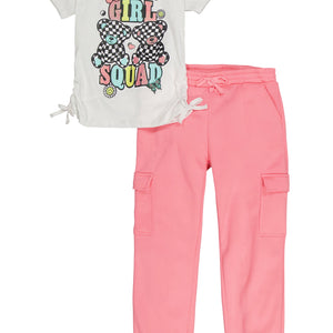 Girls Girl Squad Tee and Cargo Sweatpants