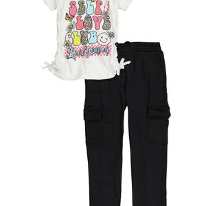Girls Self Love Club Tee and Cargo Sweatpants