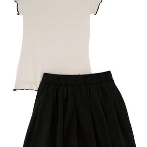 Little Girls Good Things Are Coming Tee and Pleated Skirt