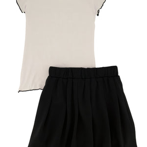 Little Girls Its True 3D Graphic Tee and Pleated Skirt