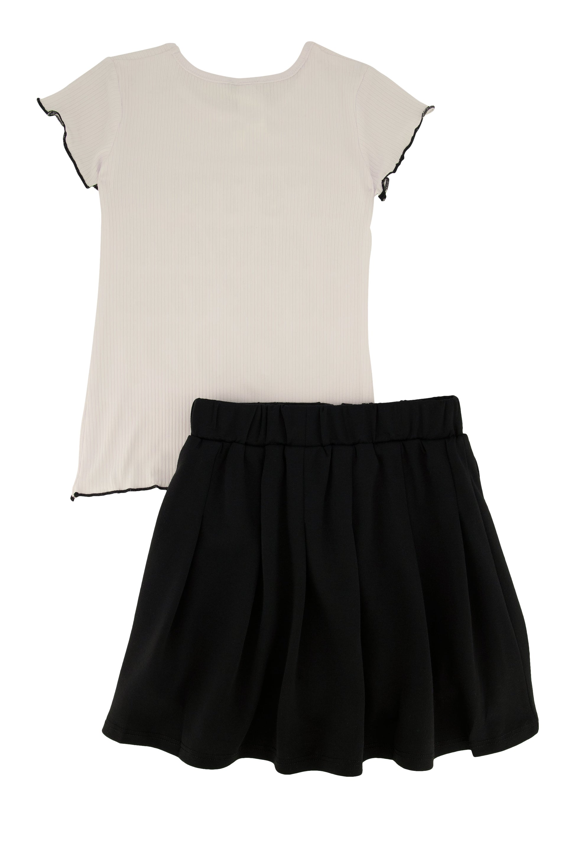 Little Girls Its True 3D Graphic Tee and Pleated Skirt