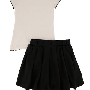 Little Girls Cute Smart and A Little Bit Dramatic Tee with Skirt