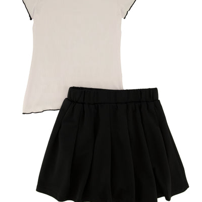 Little Girls Cute Smart and A Little Bit Dramatic Tee with Skirt
