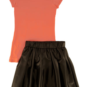 Little Girls Everything Starts With A Dream Top and Pleated Skirt
