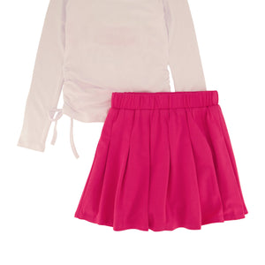 Little Girls Believe In Your Dreams Top and Pleated Skirt