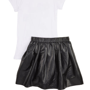 Girls God Above All Else Tee and Pleated Skirt