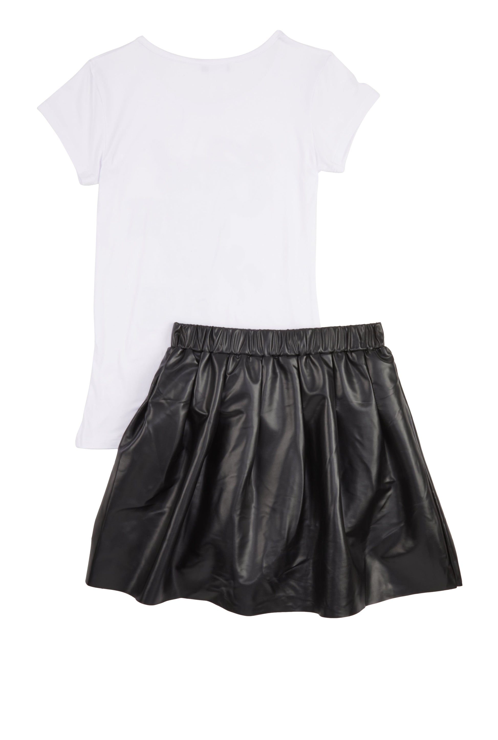 Girls God Above All Else Tee and Pleated Skirt
