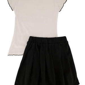 Girls Im Gorgeous And I Know It Tee and Pleated Skirt