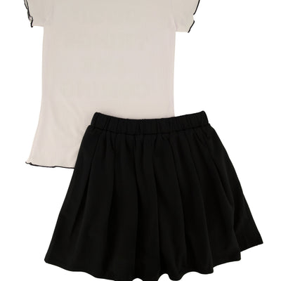 Girls Good Things Are Coming Tee and Pleated Skirt