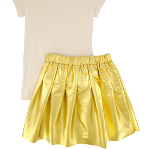 Girls Faith It Till You Make It Tee and Pleated Skirt