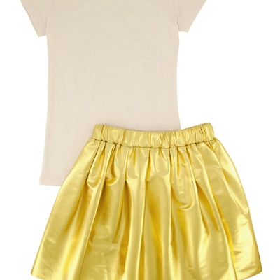 Girls Faith Requires Trust Top and Pleated Skirt