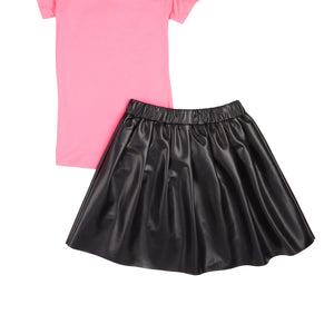 Girls Faith Requires Trust Top and Pleated Skirt