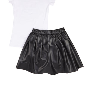 Girls Faith Over Fear Tee and Pleated Skirt