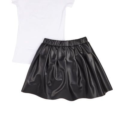 Girls Faith Over Fear Tee and Pleated Skirt