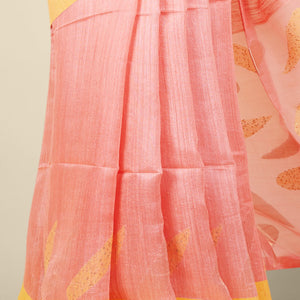 Pink  Handloom Tussar Saree