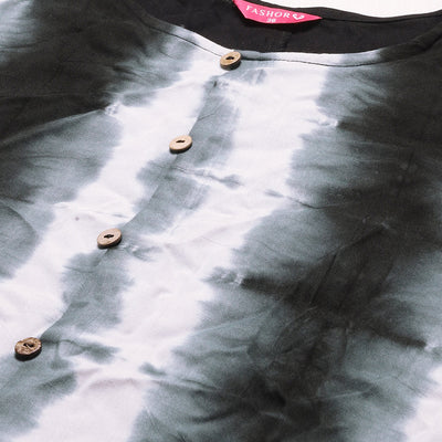 Tie-Dye Printed Straight Fit Kurta with Pants - Multi
