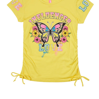 Girls Influencer Love Yourself Butterfly Tee