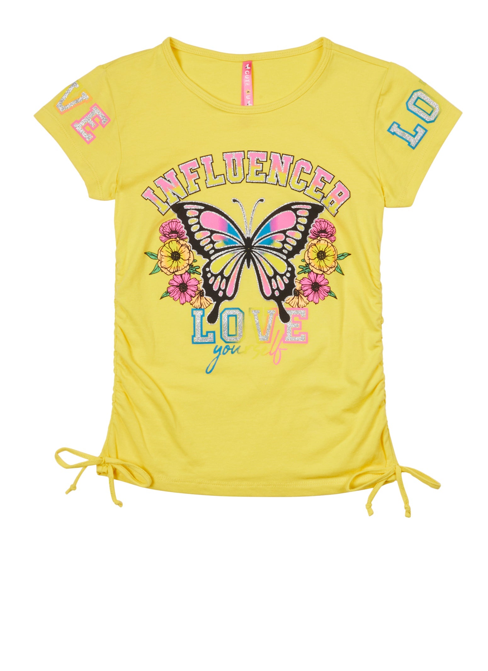 Girls Influencer Love Yourself Butterfly Tee