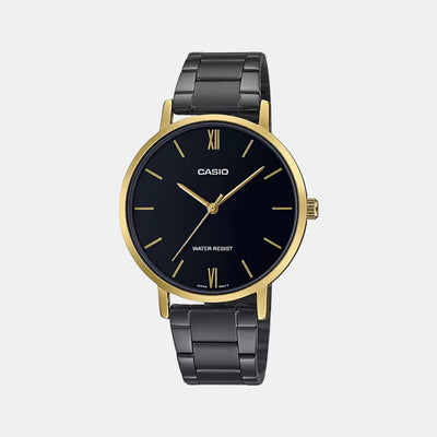 Enticer Women Quartz Black Dial Analog Stainless Steel Watch A1955