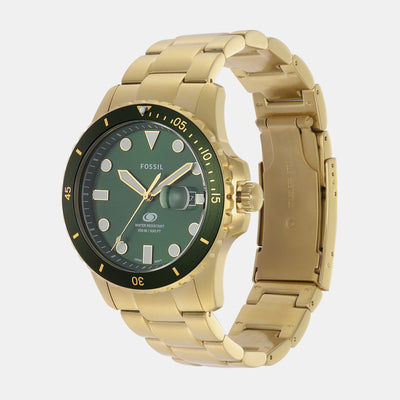 Fossil Blue Dive Men Quartz Green Dial Analog Stainless Steel Watch FS6030