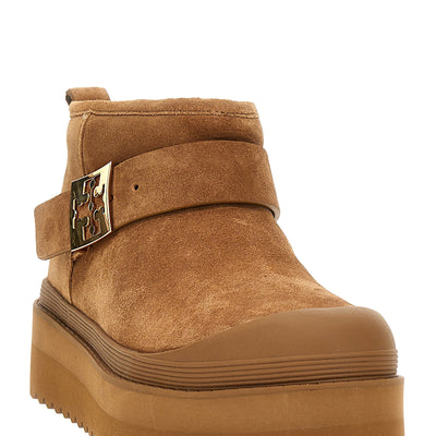 Tory Burch Mellow Shearling Platform Ankle Boots