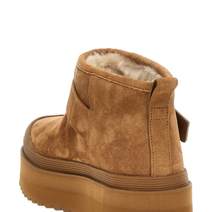 Tory Burch Mellow Shearling Platform Ankle Boots