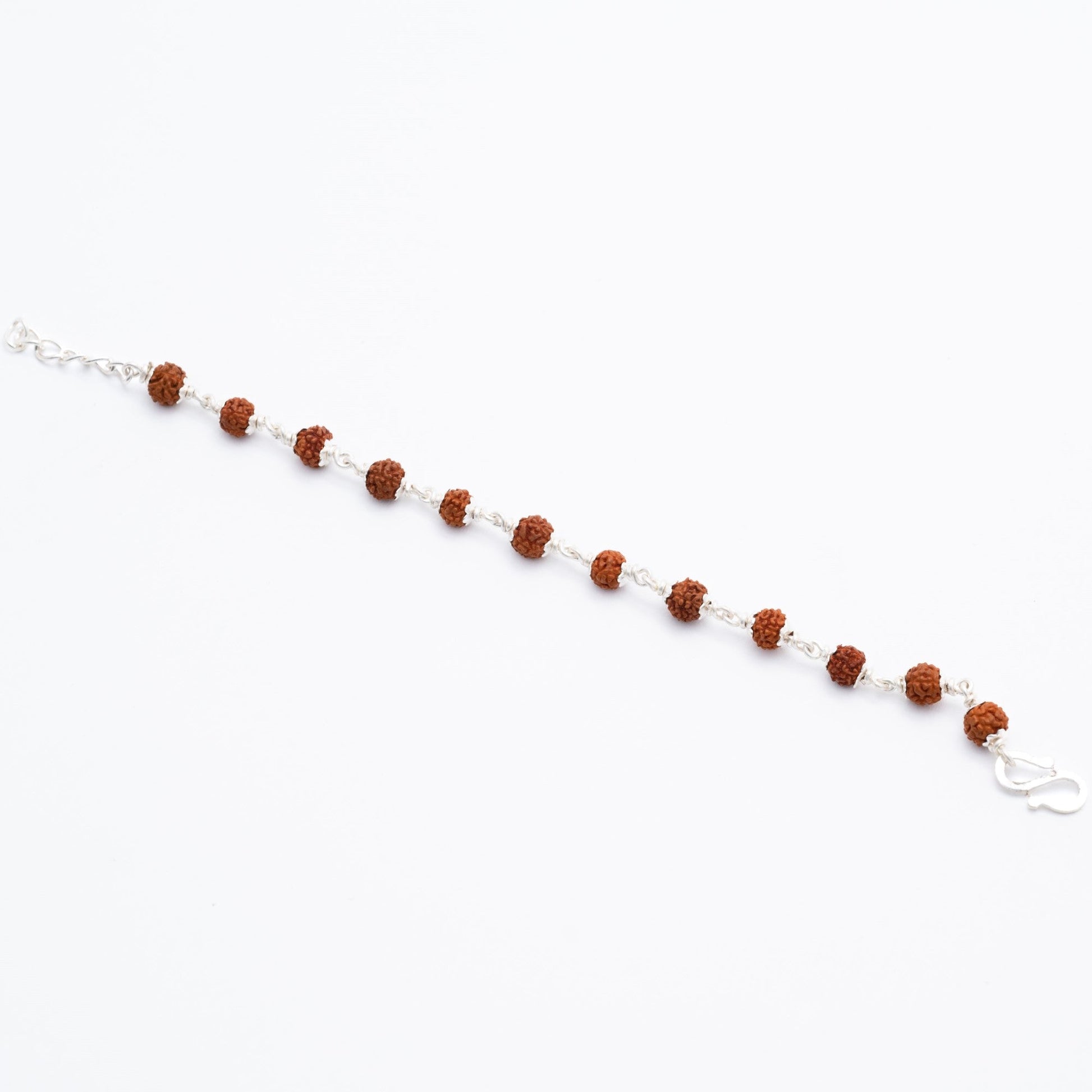 Rudraksha Silver Bracelet Single Line for Kids