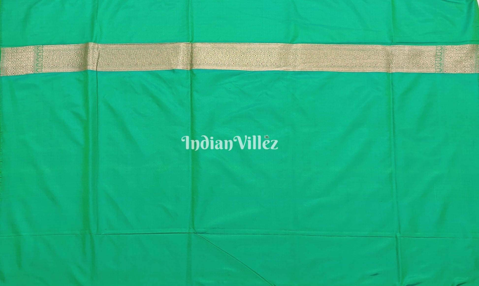 Aqua Green Designer Meenakari Banarasi Katan Silk Saree