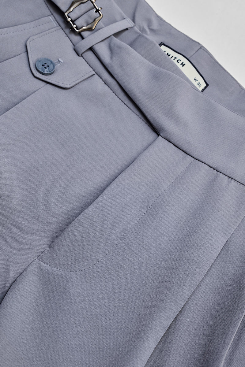Light Grey Slim Fit Gurkha Trousers