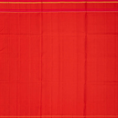 Pista Green Handloom Soft Silk Saree With Stripes & Contrast Red Border