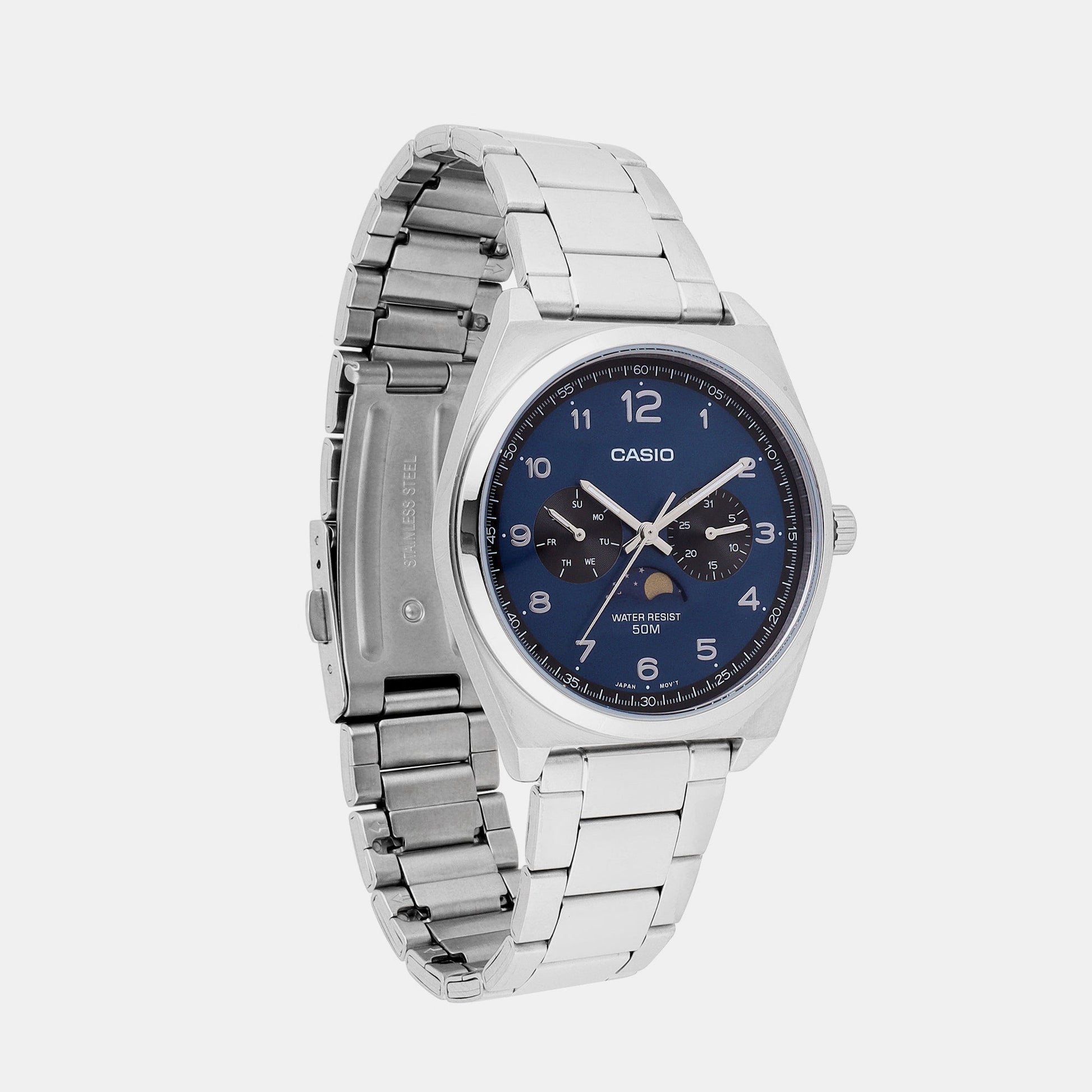 Enticer Men Quartz Blue Dial Chronograph Stainless Steel Watch A2173
