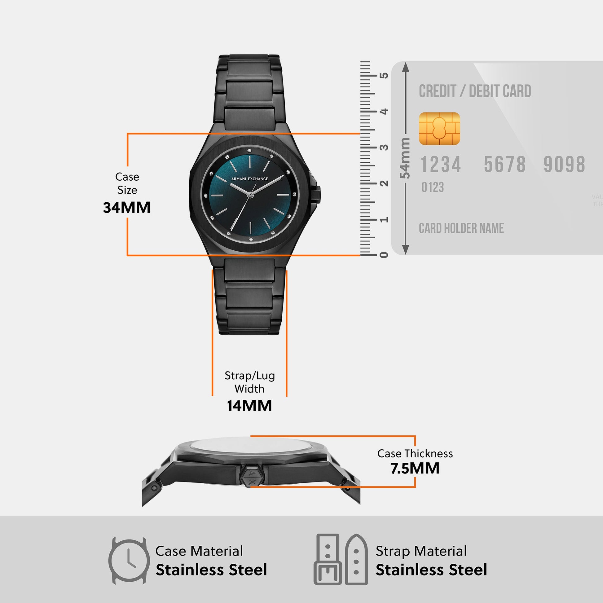 Andrea Women Quartz Blue Dial Analog Stainless Steel Watch AX4609