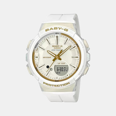 Baby-G Women Quartz White Dial Analog-Digital Resin Watch B212