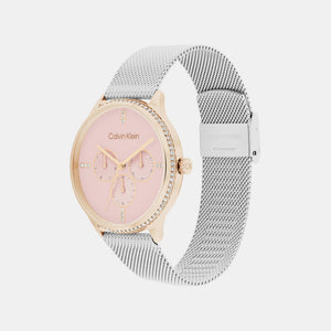 Ck Dress Women Quartz Pink Dial Chronograph Mesh Watch 25200374