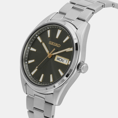 Dress Men Quartz Black Dial Analog Stainless Steel Watch SUR307P1
