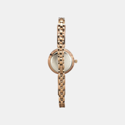 Fria Women Quartz White Dial Analog Brass Watch TWEL16501