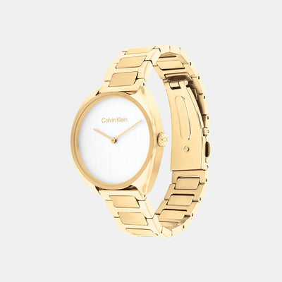 Ck Adorn Women Quartz White Dial Analog Stainless Steel Watch 25200276