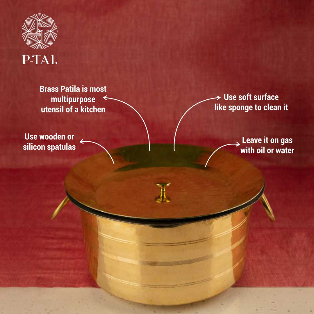 Brass Patila / Milk Topia- Naturally non stick , Non Toxic, Teflon Free