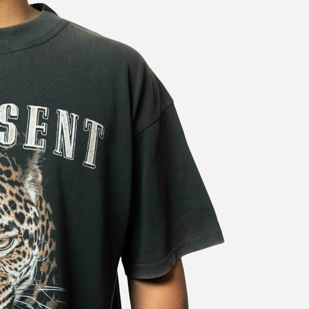 Vintage Represent The Spirit Untamed Leopard T-Shirt - Black