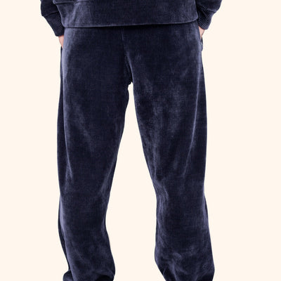 CERISE BREEZY CORD PANTS - NAVY BLUE