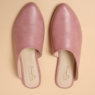 Cradle Pink Leather Mules