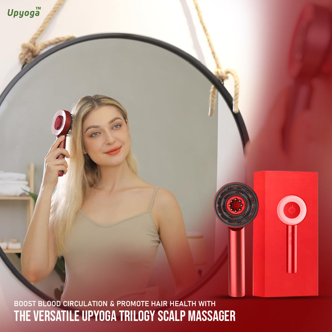 Upyogaa Trilogy Red Light Therapy Hair Scalp Massager & Oil Applicator Hair Rejuvenation Device | 1 Year Warranty