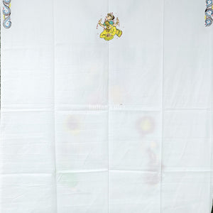 White Radha Krisha Pattachitra Kurti Cotton Dress Material (Pre Order)