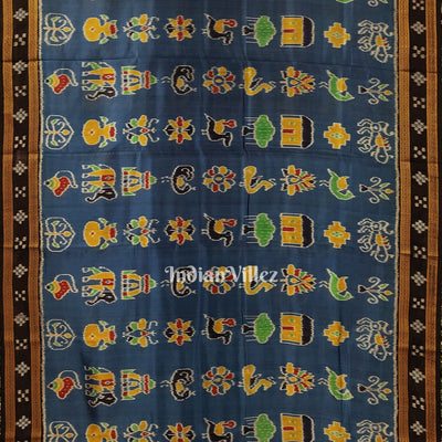 Peacock Blue With Pasapali Border Nabarangi Nabakothi Khandua Silk Saree