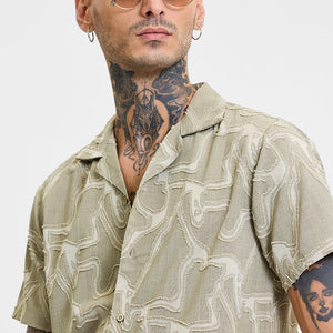 Sage Abstract Box Fit Shirt