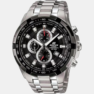 Edifice Men Quartz Black Dial Chronograph Stainless Steel Watch ED369