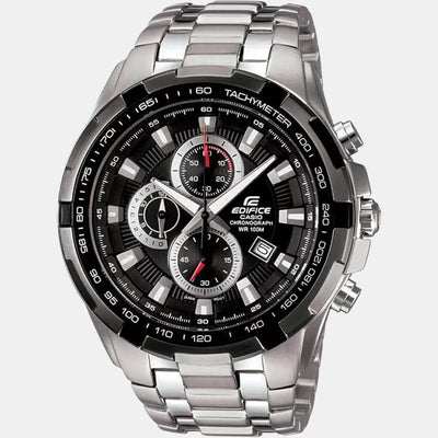 Edifice Men Quartz Black Dial Chronograph Stainless Steel Watch ED369