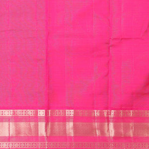 Blue checked silk saree with self traditional zari border & striped zari design pallu