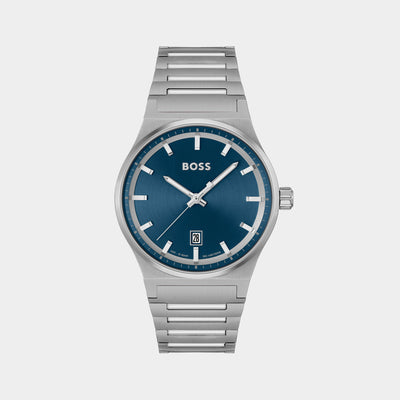 Candor Men Quartz Blue Dial Analog Stainless Steel Watch 1514076